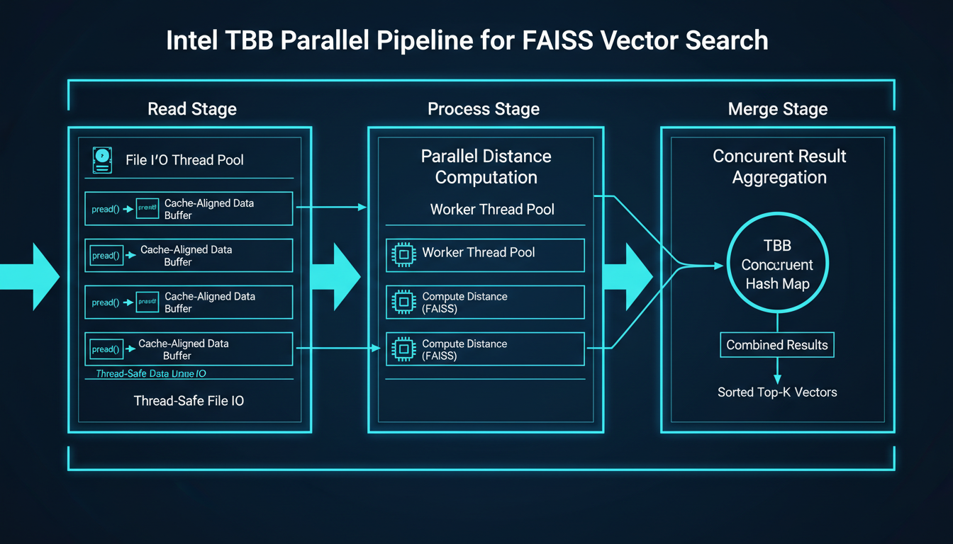 TBB pipeline architecture for parallel vector search