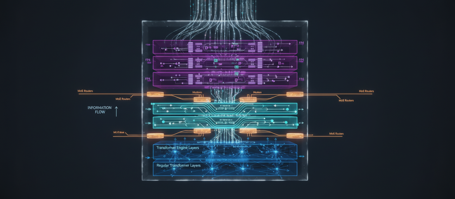 Our hybrid layer stack with regular Transformers, TE layers, and Mamba 3 TE layers
