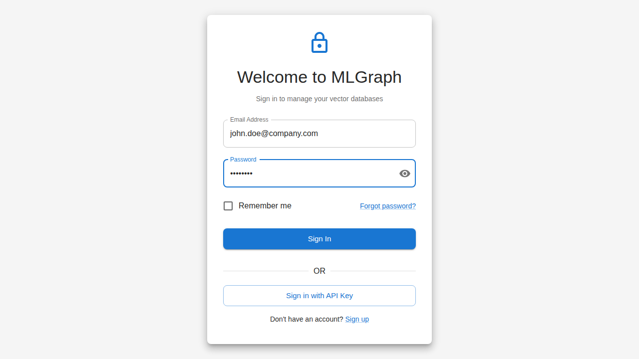 MLGraph Login Form