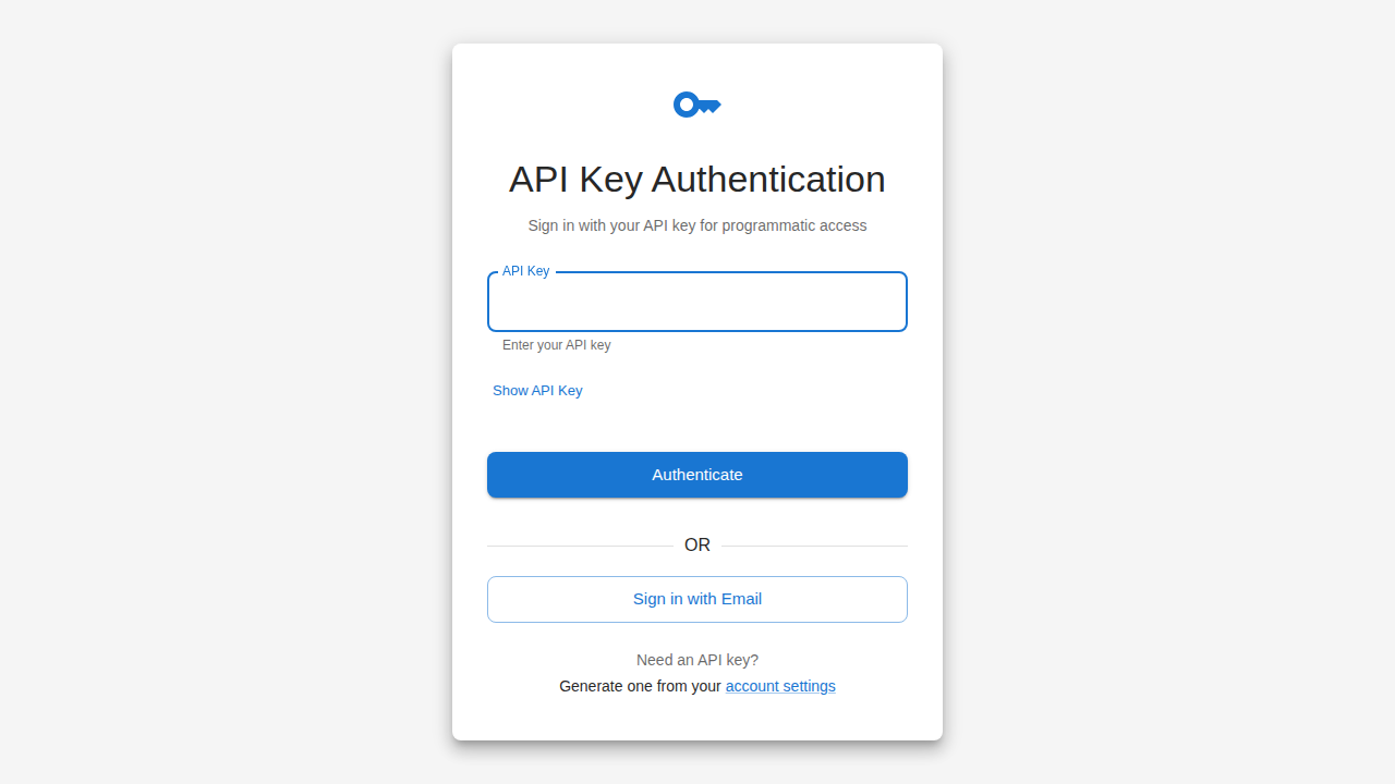 API Key Login